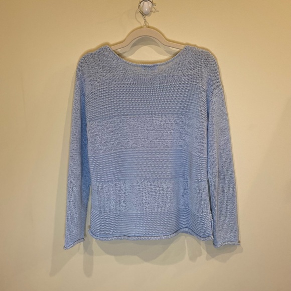 Lord & Taylor Soft Blue Knitted Sweater. - Picture 2 of 5